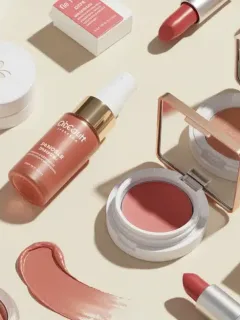 Assortment of clean beauty makeup products for 2026 trends
