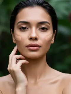 Woman with flawless, long-lasting foundation in humid climate