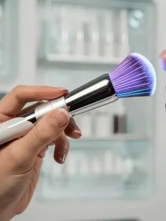 Futuristic smart fiber makeup brush poised for precision application