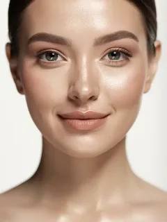 Woman with radiant, natural skin showcasing the 'no-makeup' makeup look.