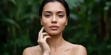 Woman with flawless, long-lasting foundation in humid climate