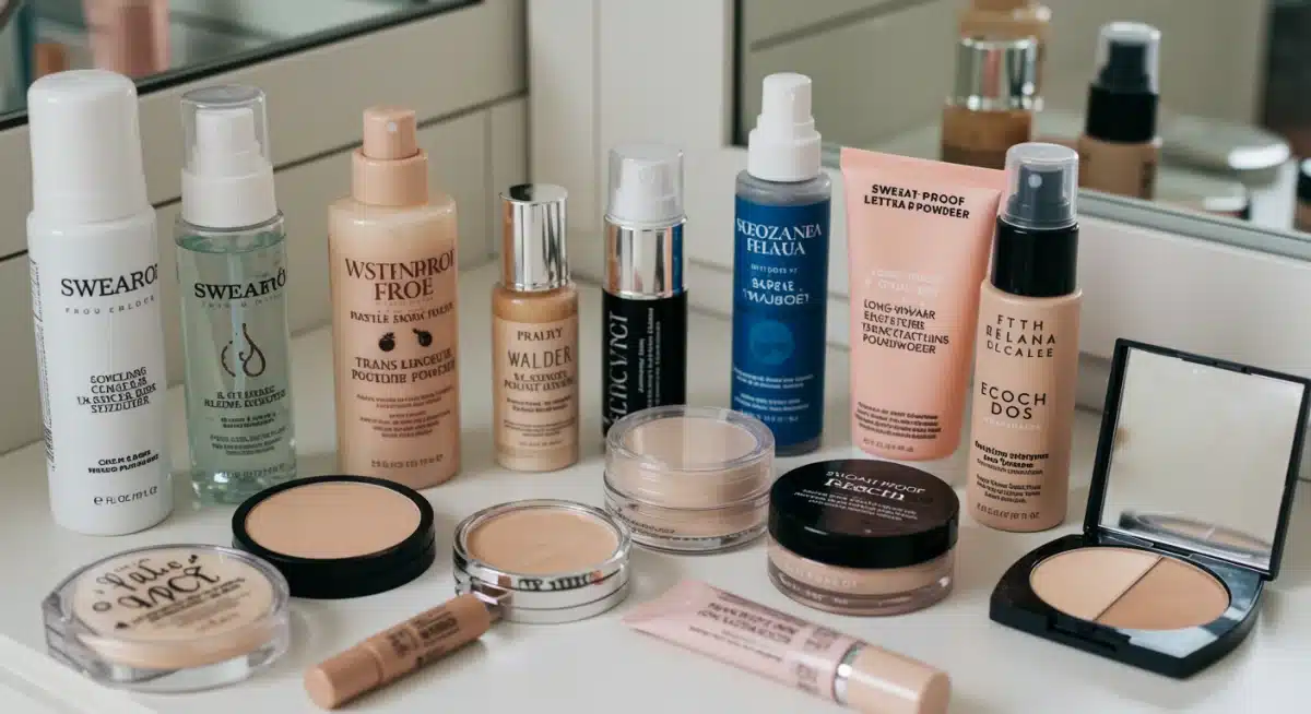 Collection of sweat-proof makeup products for humid climates