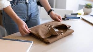 a person investing in quality basics clothes.