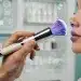 Futuristic smart fiber makeup brush poised for precision application