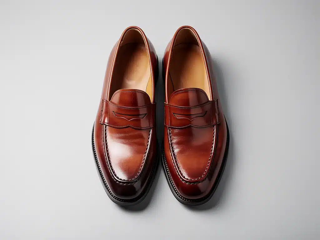 Polished classic leather loafers, demonstrating craftsmanship and enduring style