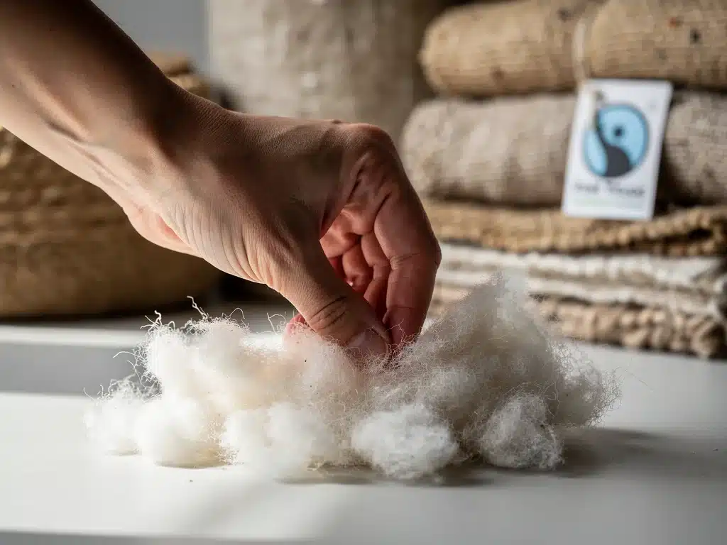 Organic cotton being sorted, representing sustainable raw material sourcing.